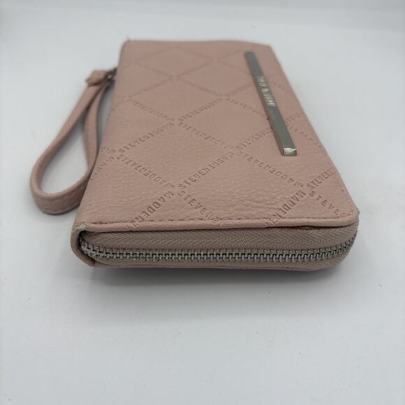 Steve Madden Wallet Womens Zip Around Wristlet Pink Clutch Purse - Picture 5 of 10